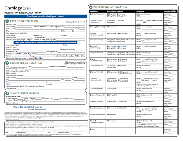 sample specialty patient enrollment form